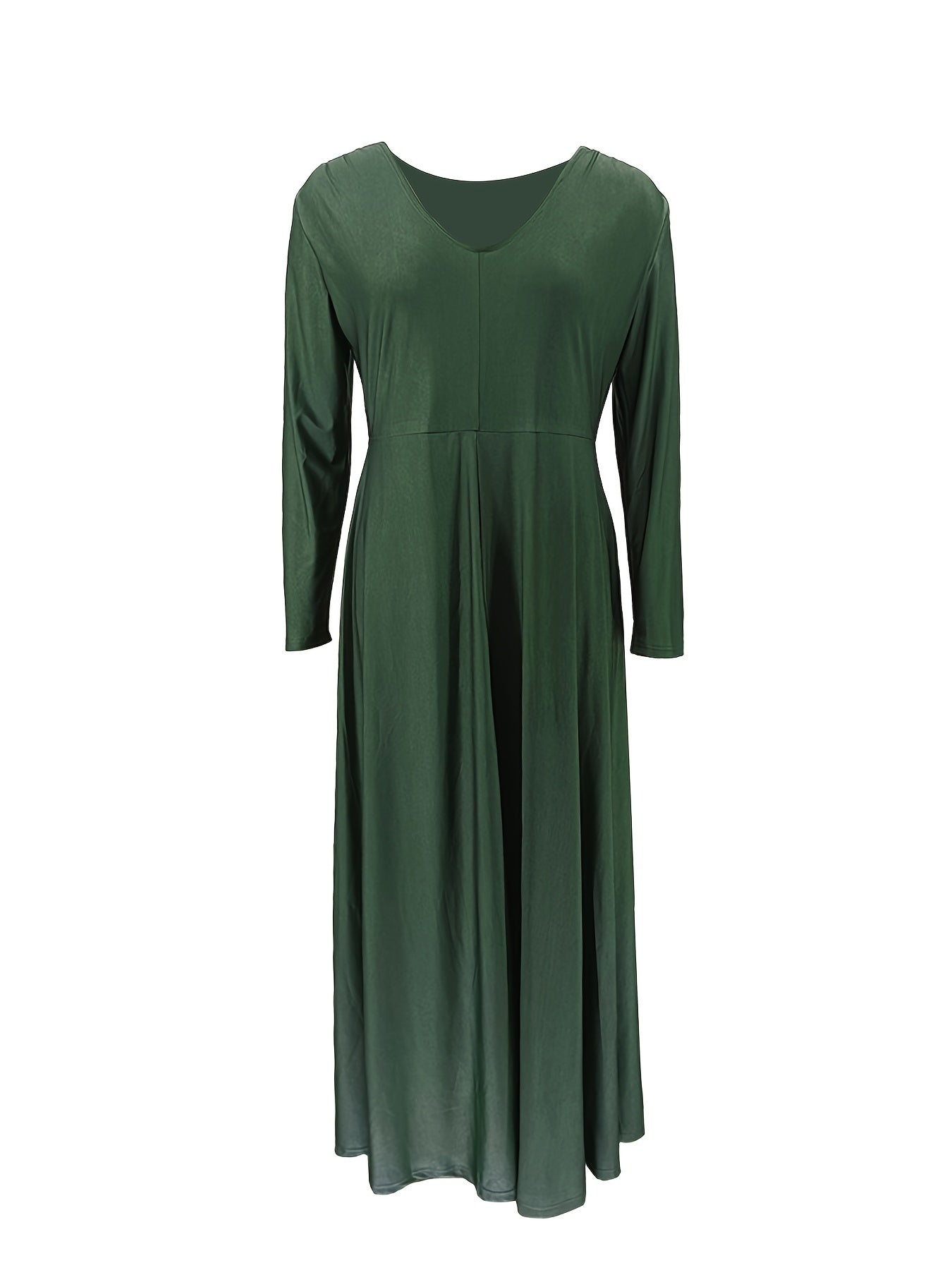  V Neck Long Sleeve Maxi Dress
