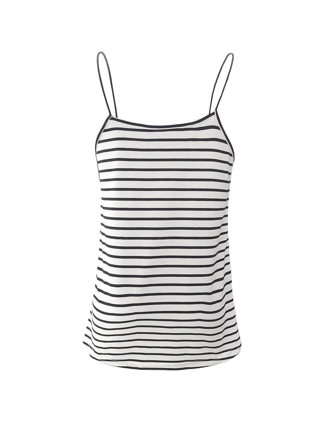 Striped Zipper Spaghetti Strap Top Casual V neck Sleeveless Cami Top