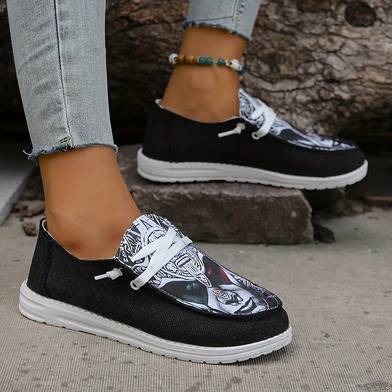 Women's Halloween Print Canvas Sneakers Lightweight Outdoor Shoes
