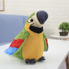 Parrot Plush Toy with Wing Flapping and Recording Feature