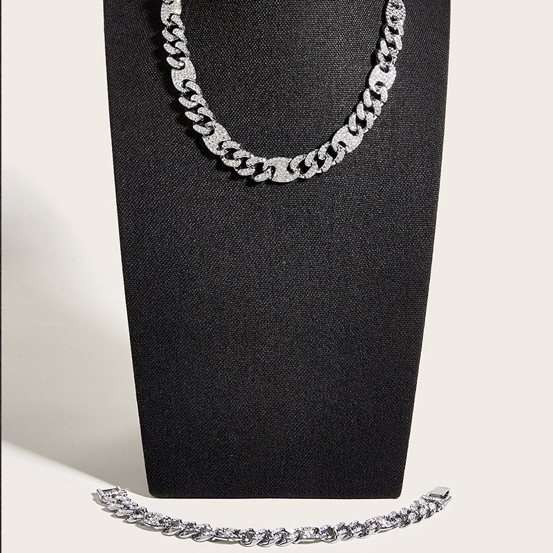 Men's 3 to 1 Oval Necklace and Bracelet Set