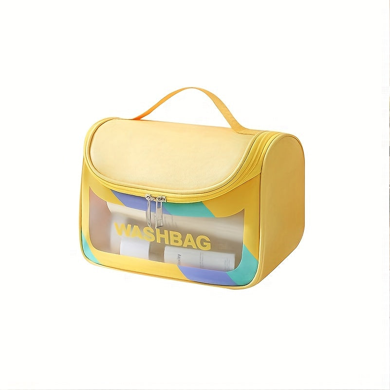 Clear Waterproof Cosmetic Bag PU Leather Makeup Organizer