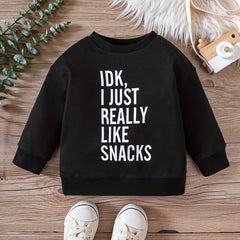 Baby Boy's Round Neck Pullover Letter Print Long Sleeve Sweatshirt