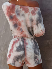  Tie Dye Long Sleeve Top & Shorts Set