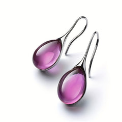 Men's Drop Shape Inlaid Opal Earrings - Four Colors Gemstone Earrings