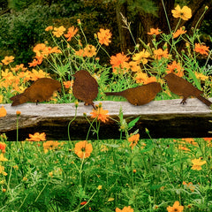 4pcs Metal Bird Silhouette Decorations for Gardens, Farmhouses, Outdoor Decor
