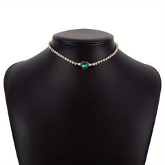 Glitter Rhinestone Love Necklace for Prom
