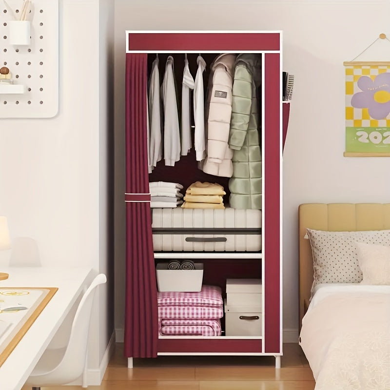 2-layer Clothing Storage Cabinet - Easy to Assemble Storage Wardrobe - 3 Colors