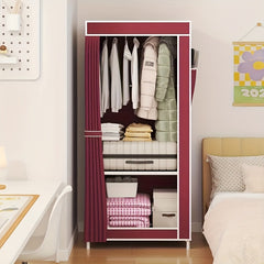 2-layer Clothing Storage Cabinet - Easy to Assemble Storage Wardrobe - 3 Colors