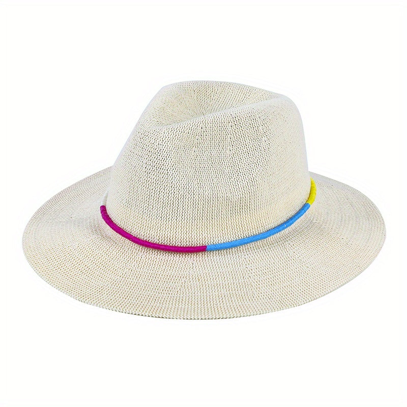 Vintage Crochet Cowboy Hat Hollow Fedora Cap Boho Sunscreen Cowgirl Beach Hats