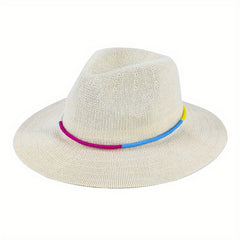 Vintage Crochet Cowboy Hat Hollow Fedora Cap Boho Sunscreen Cowgirl Beach Hats