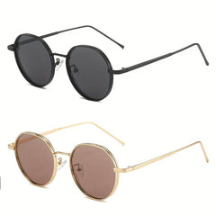 Round Metal Sunglasses Retro Anti Glare UV400