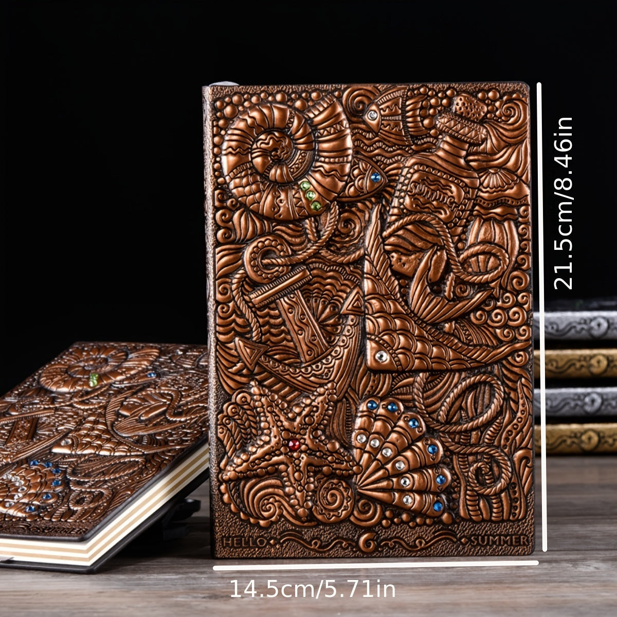 Retro Embossed A5 Underwater Creatures Diary