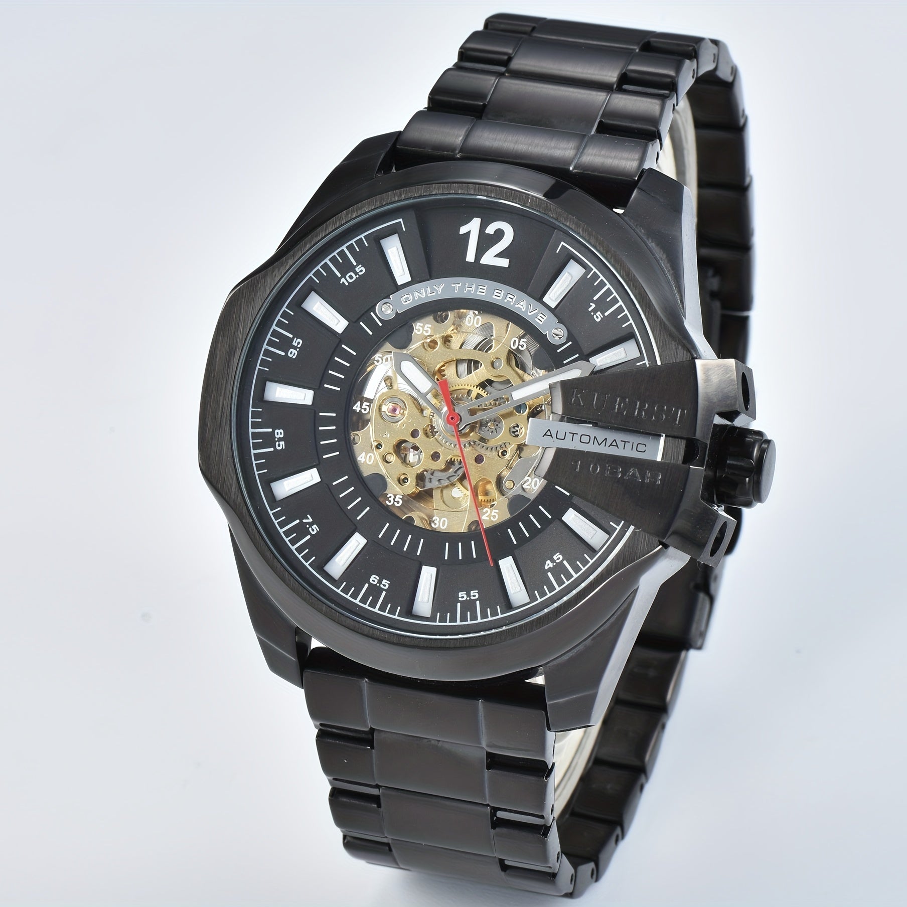 KUERST Steel Strap Automatic Mechanical Waterproof Business Watch