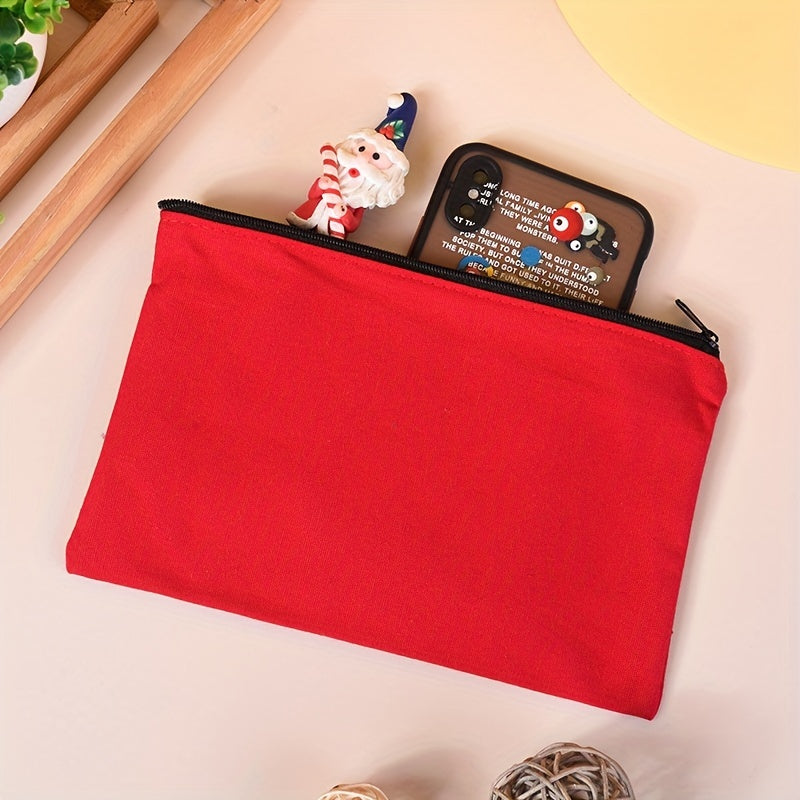 Canvas Pen Bag Student Painting Zipper Stationery Makeup Bag
