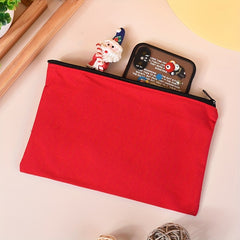 Canvas Pen Bag Student Painting Zipper Stationery Makeup Bag