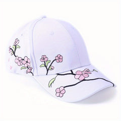 Plum Blossom Embroidery Baseball Cap