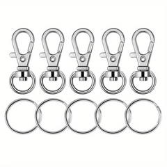 20Pcs Metal Swivel Snap Hook Key Rings for Keychain Making Crafts
