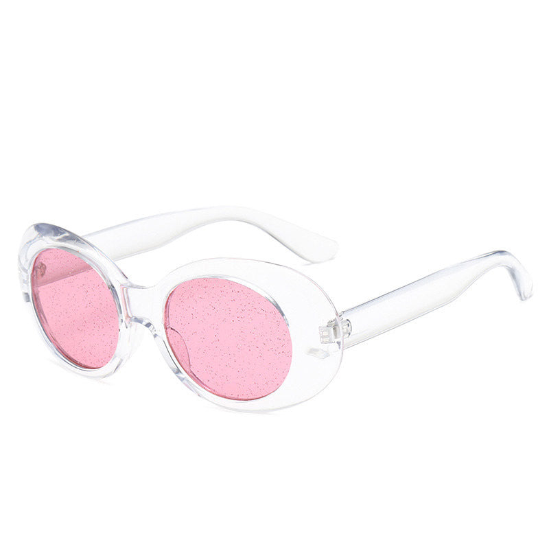 Transparent Oval Sunglasses for Women Girls UV Protection