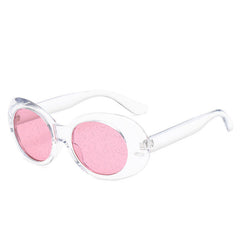 Transparent Oval Sunglasses for Women Girls UV Protection