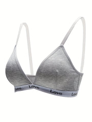 Letter Print Sports Bra Comfy Fitness Bra Women's Lingerie