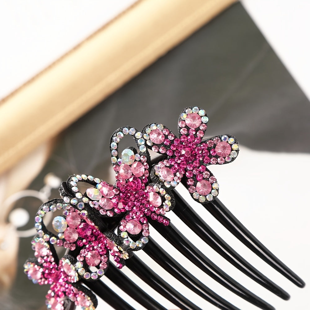 Crystal Butterfly Hair Clips Flower Rhinestone Hair Comb Wedding Hair Accessorie
