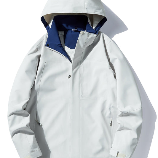 Men's Waterproof Windbreaker Hooded Jacket for Outdoors