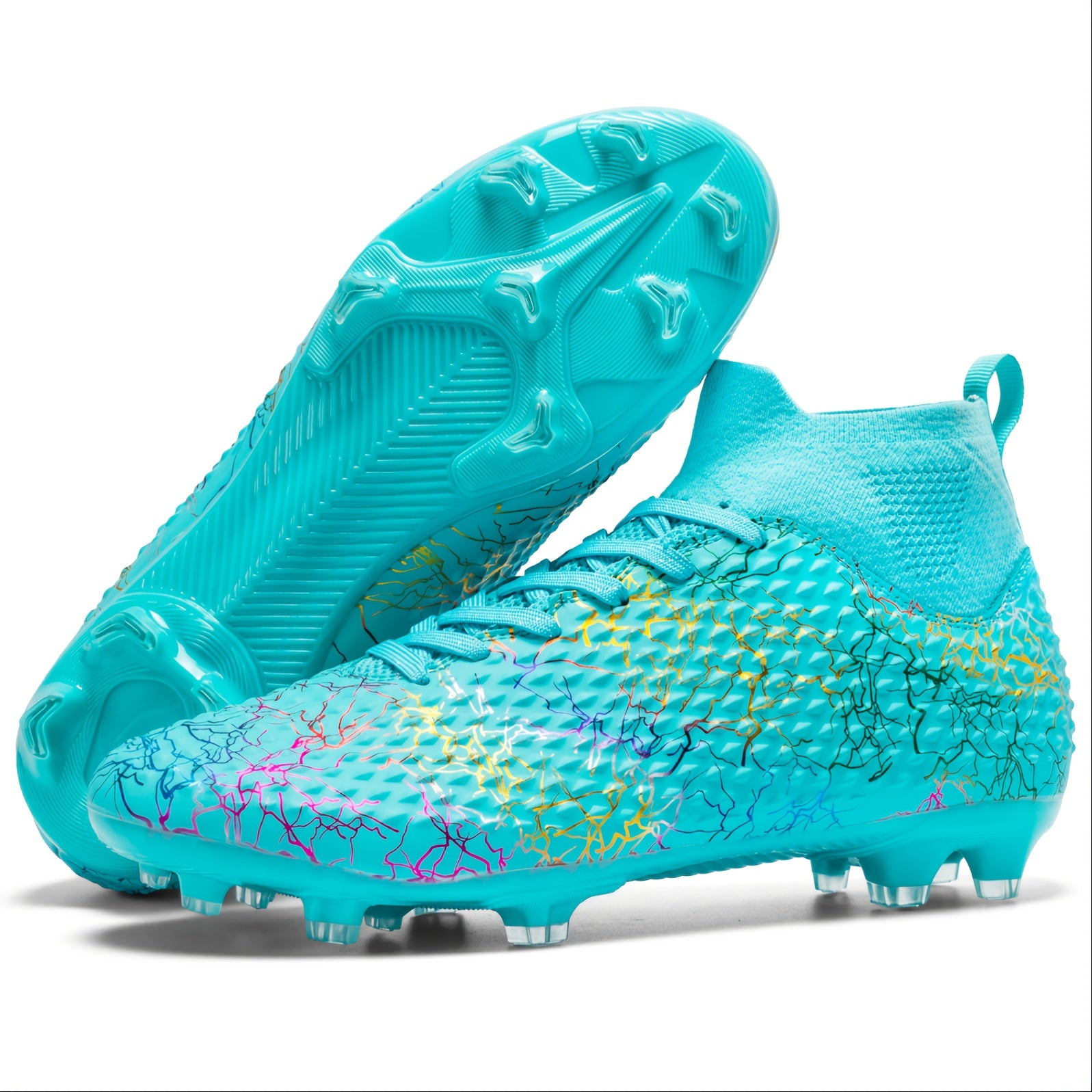 Boys' High Top Non Slip AG Football Cleats Soccer Shoes