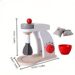 Wooden Toy Set Pop-up Toaster & Coffee Machine Set for Kids