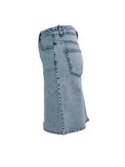 High Stretch Denim Skirt with Split Pockets
