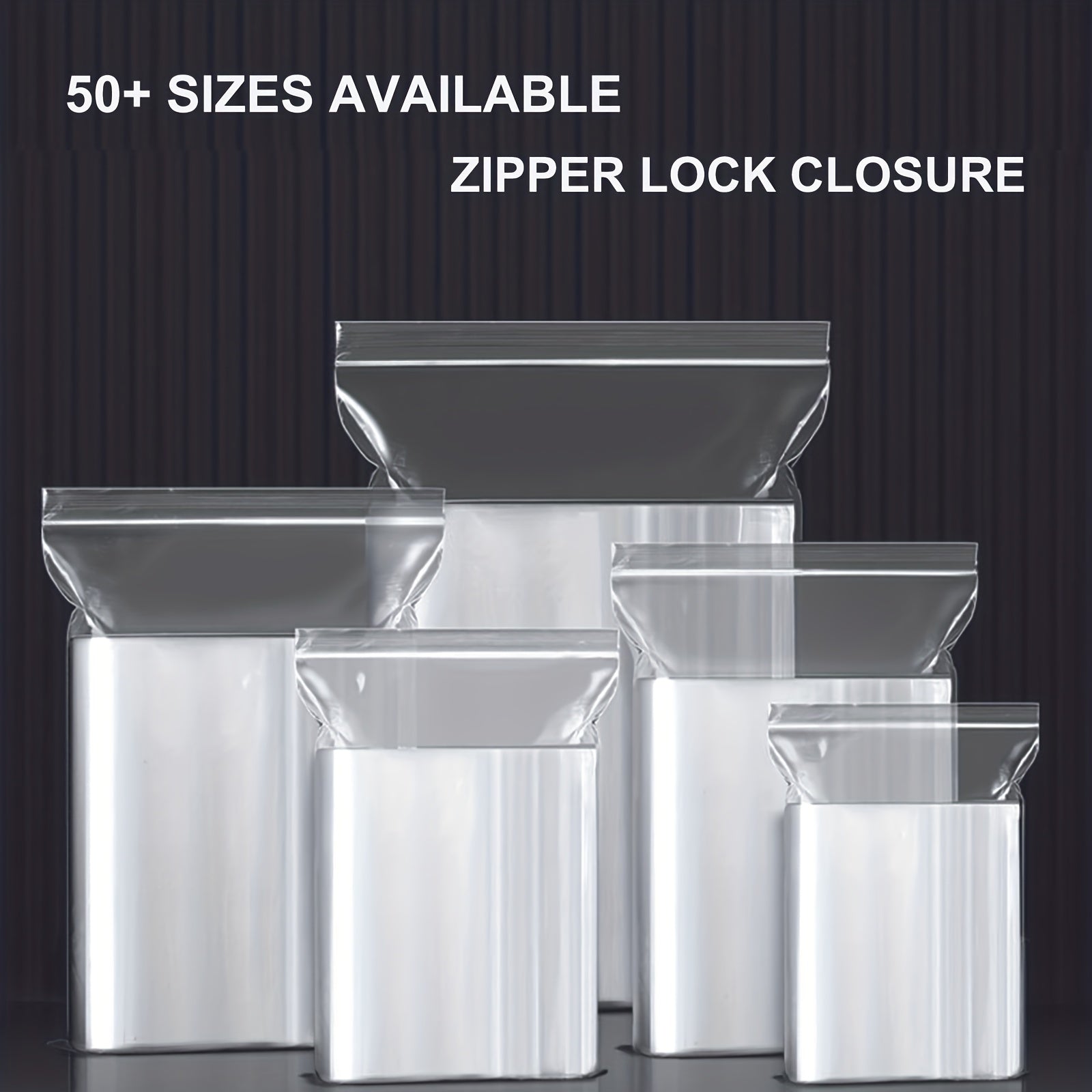 100pcs Clear Zipper Bag Plastic Zipper Bags Sealed Food Storage