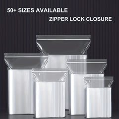 100pcs Clear Zipper Bag Plastic Zipper Bags Sealed Food Storage