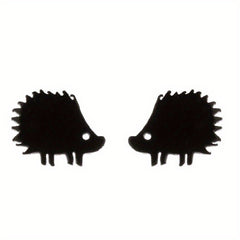 2pcs Men's Stainless Steel Hedgehog Stud Earrings