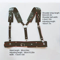 Men's Casual PU Leather Y Strap Decor