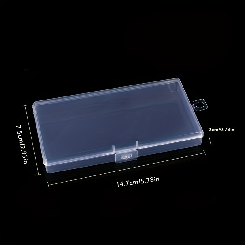 2pcs Transparent Storage Box Plastic Rectangular Organizer