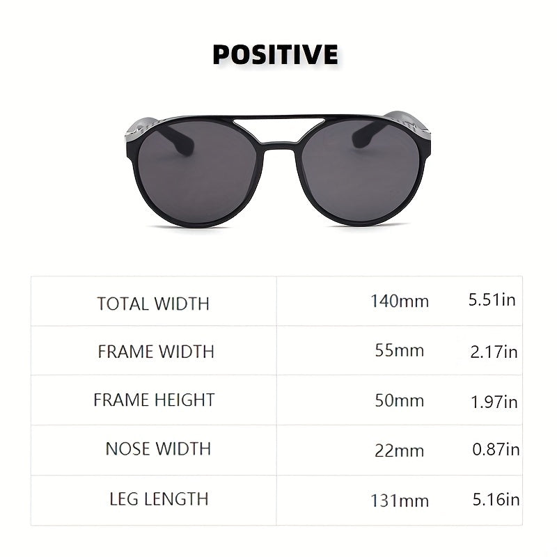Men's Retro Steampunk Round Sunglasses for Street Photography