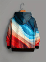 Colorful Pattern Hoodie For Kids Casual Hooded Long Sleeve Top Boy's Clothes