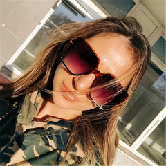 Vintage Square Sunglasses Gradient UV400 Women Eyewear