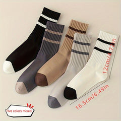 5 Pairs Cotton Deodorant Sweat Wicking Sport Socks for Men
