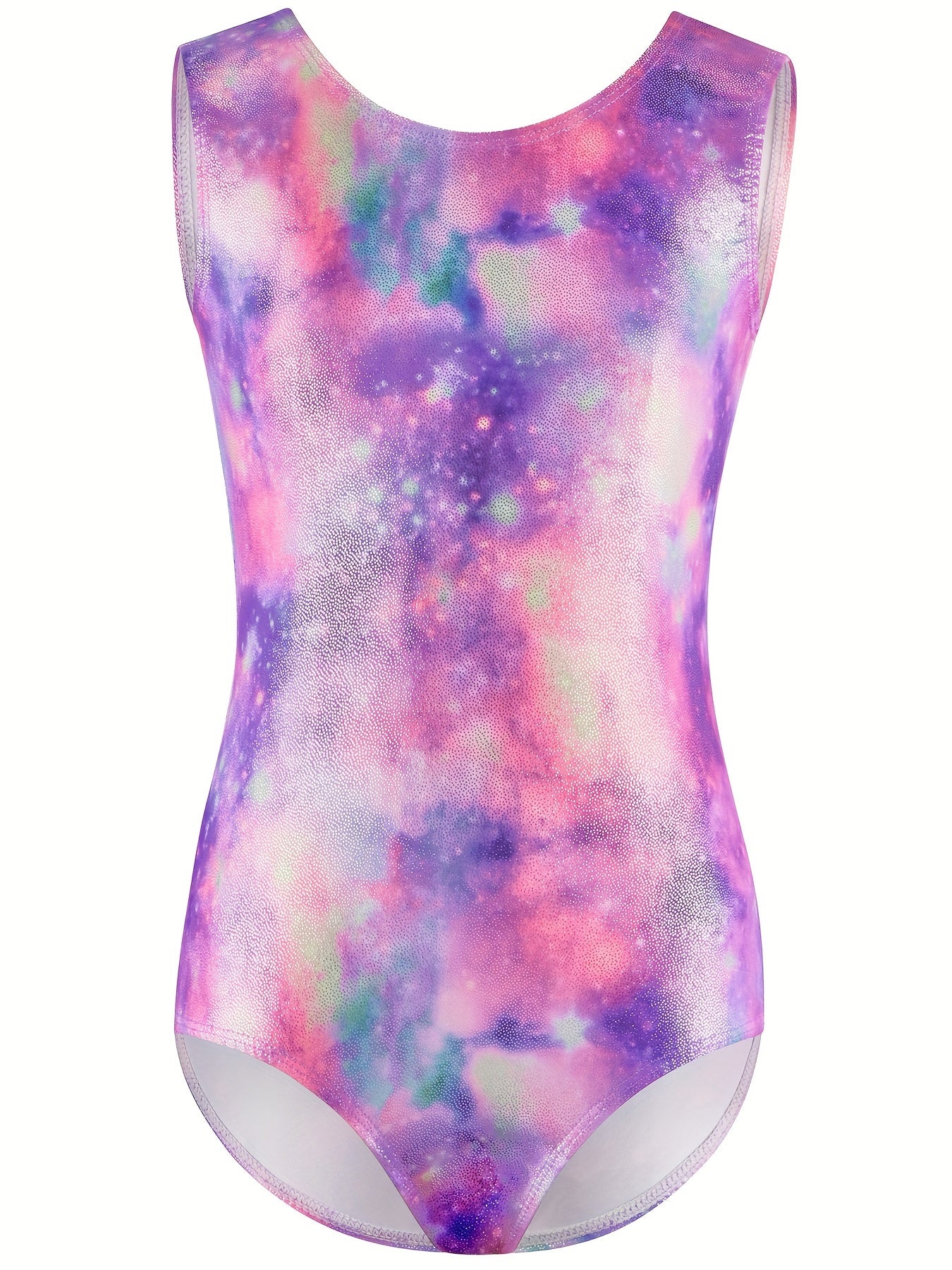 Stretchy Tie Dye Sleeveless Gymnastics Leotard Dance Suit