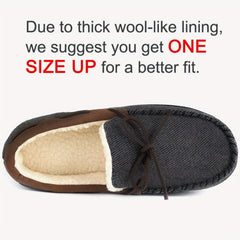 Men's Warm Fleece Lining Non Slip Slippers Comfortable Rubber Sole