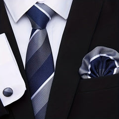 Men's Bow Tie Set 6 piece Set Tie Bow Tie Square Scarf Cufflinks Red Series