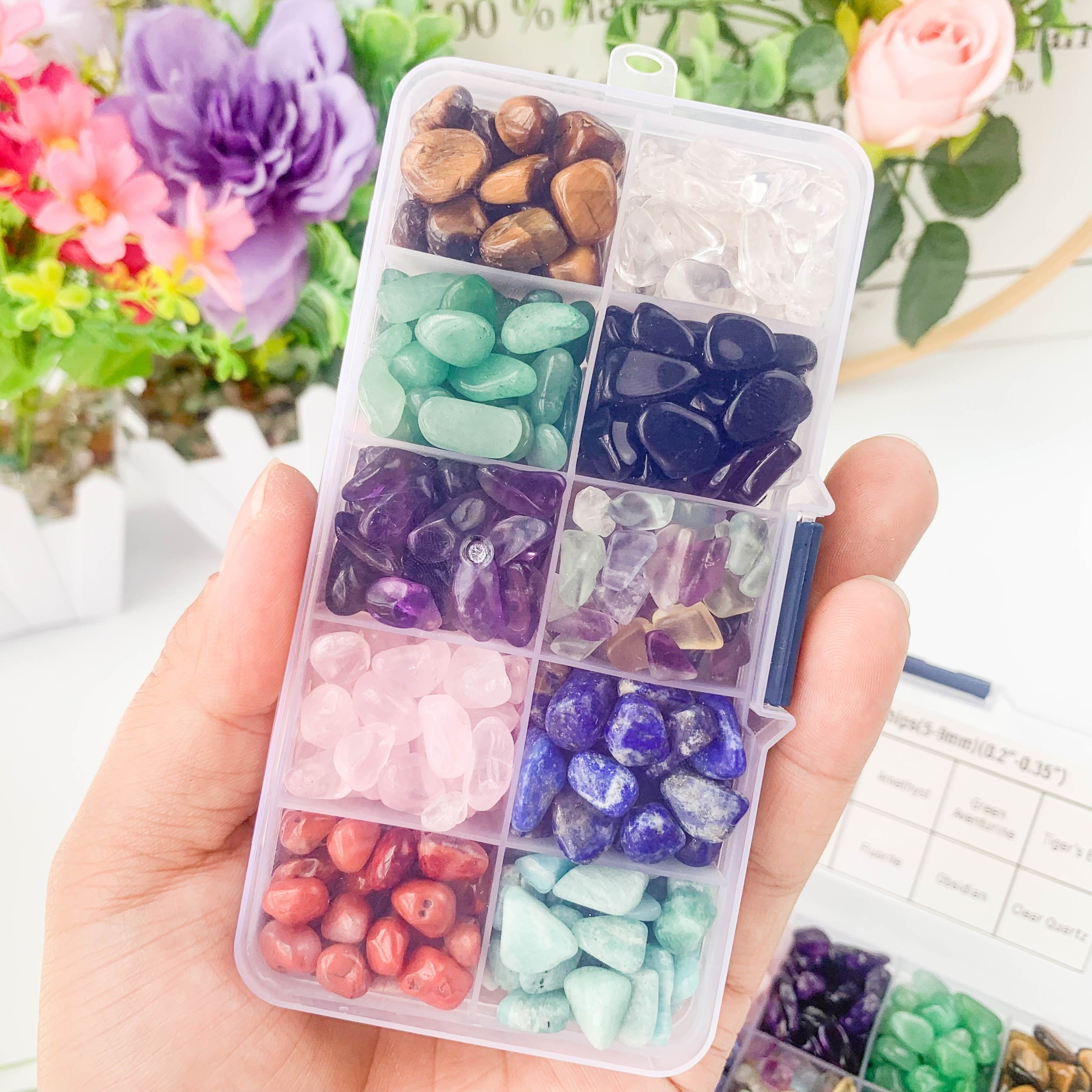 2LB 10 Types Rare Crystal Gem Collection Box For Reiki Healing Art