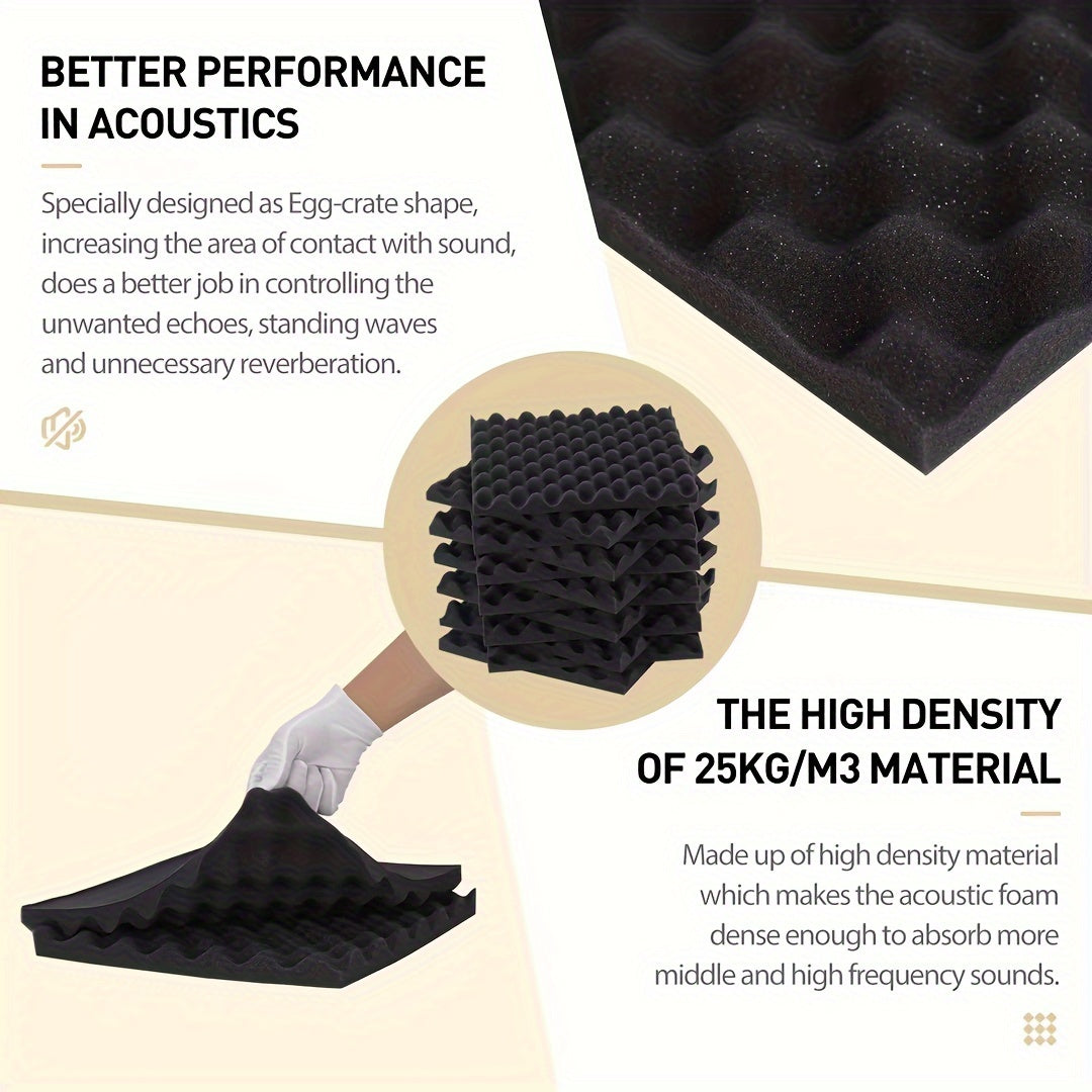 48pcs Sound Absorbing Cotton High Density Egg Cotton Sound Insulation Cotton