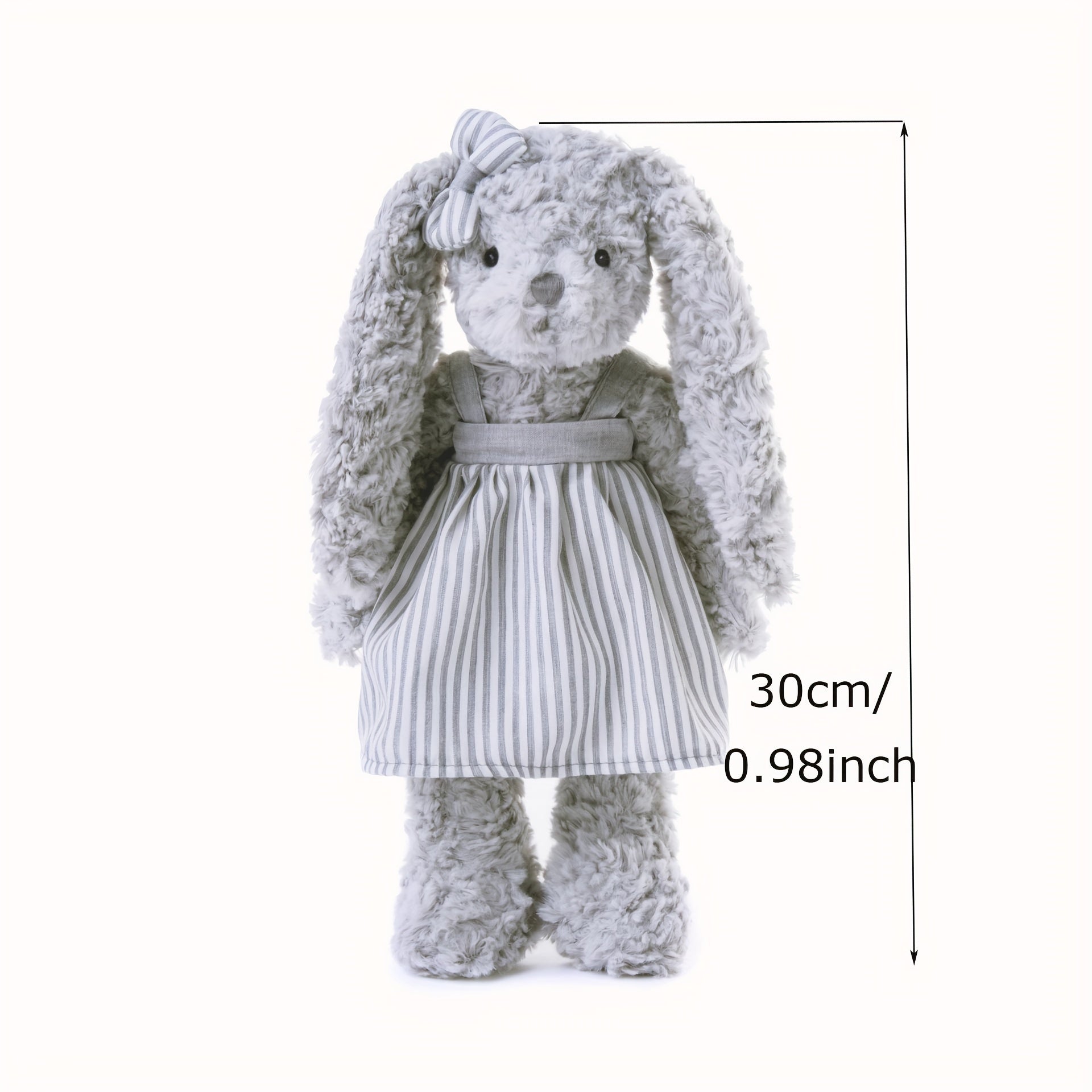 Grey Rabbit Plush Toy With Long Ear And Skirt Stuffed Animal