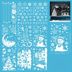 9pcs Christmas Tree Window Stickers Static Snowflake Wall Stickers