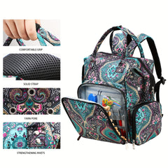 Boho Style Yarn Bag Portable Mommy Bag USB Charging Port