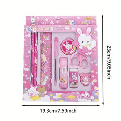 Student Stationery Set - 9pcs Pencil Combination - Birthday Gift
