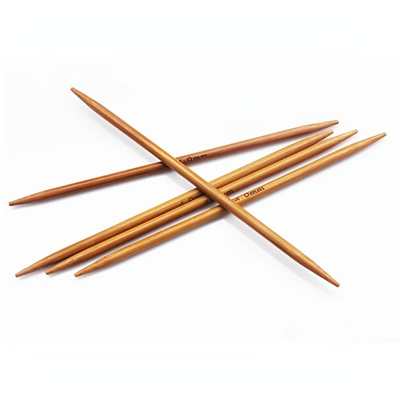 55pcs Double Pointed Carbonized Bamboo Knitting Crochet Needle Set