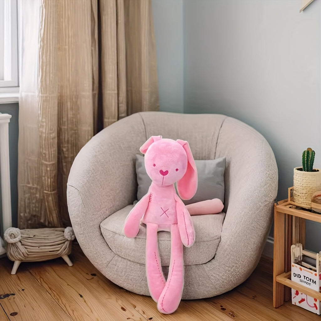 Long Legged Rabbit Plush Toy Standing Pose Bunny Pink
